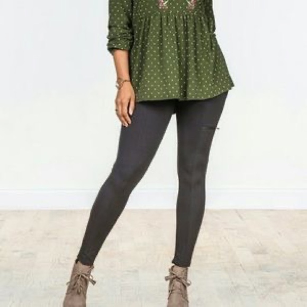 Matilda Jane Charcoal Grey Zip Zip Hooray‎ Cotton Stretch Leggings
